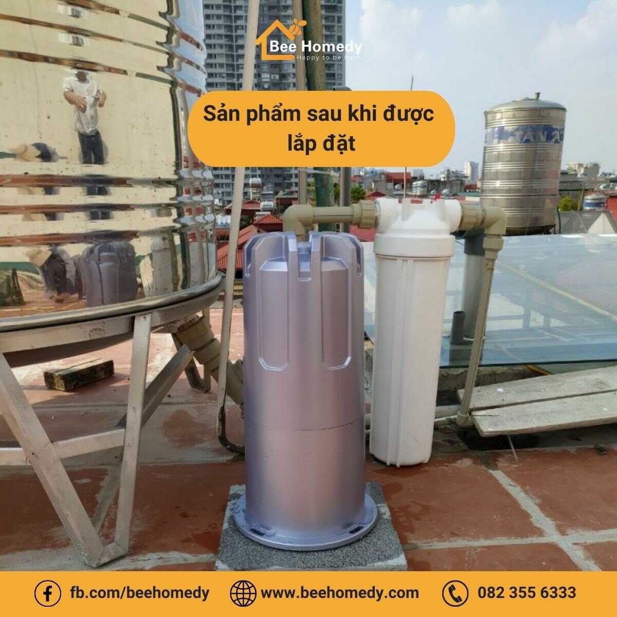 Sản phẩm hệ thống lọc tổng Hikarix SSO-01 sau khi lắp đặt.